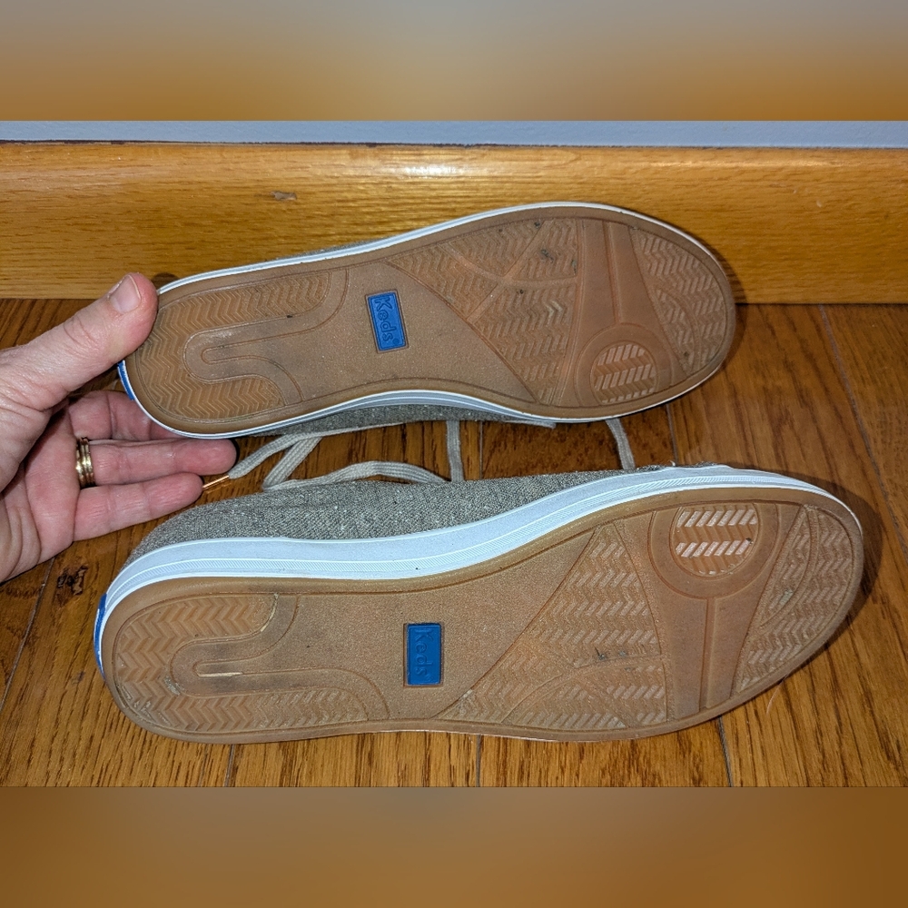 Keds Taupe Canvas Lace-Up Sneakers - Picture 7 of 7